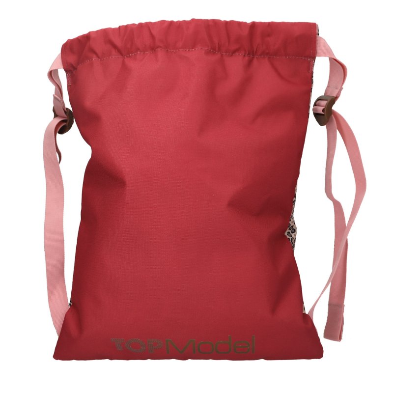 TOPModel - Draw Sack LEOHEART - Leopard Print/Berry Red/Pink