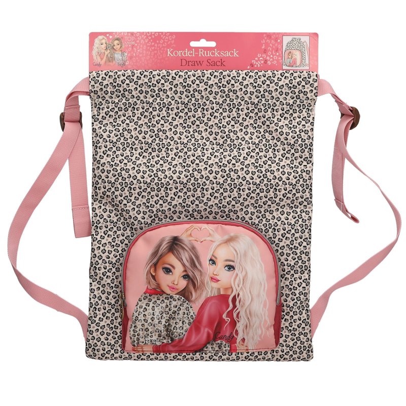 TOPModel - Draw Sack LEOHEART - Leopard Print/Berry Red/Pink