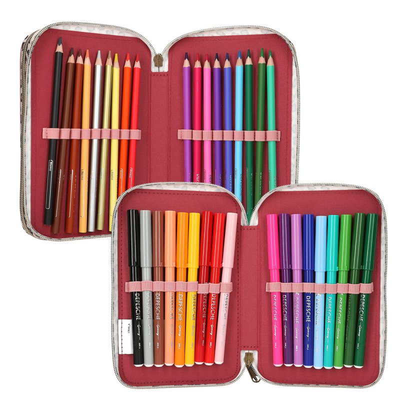 TOPModel Triple Pencil Case With Bow LEOHEART