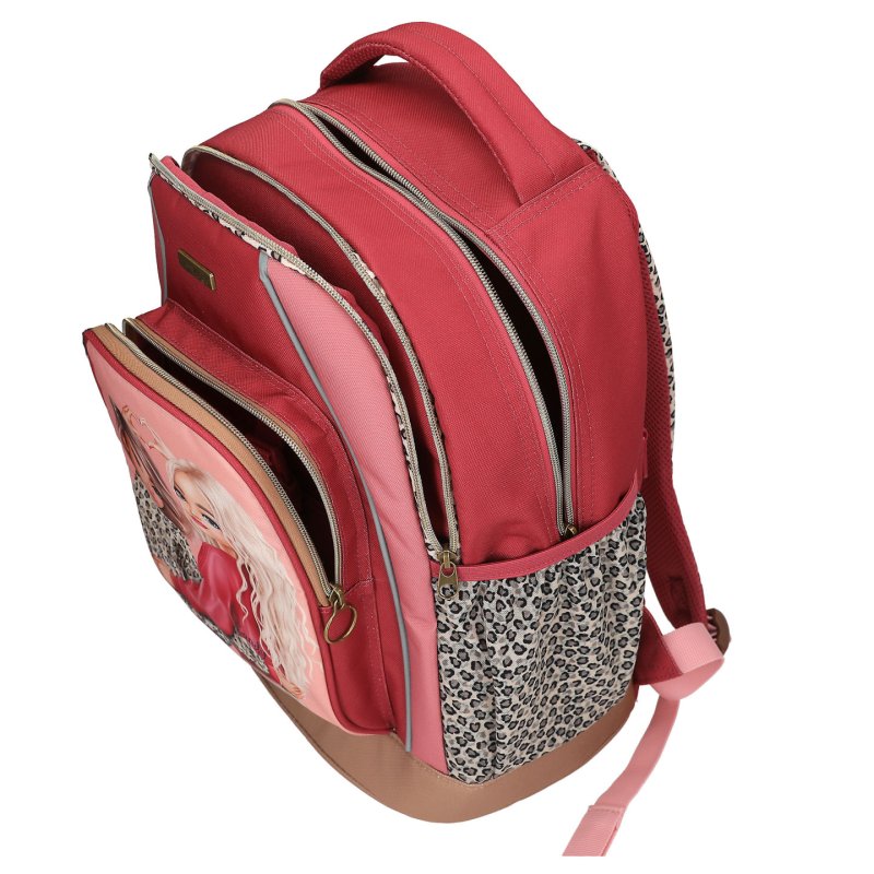 TOPModel - School Backpack LEOHEART - Pink, Berry Red, Brown