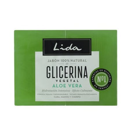 Lida Soap 100% Natural Glycerin And Aloe Vera Lot 2 X 125 Grams