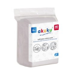 Akuku - Soft Baby Cotton Care Pads - 60 pc - 9x11 cm