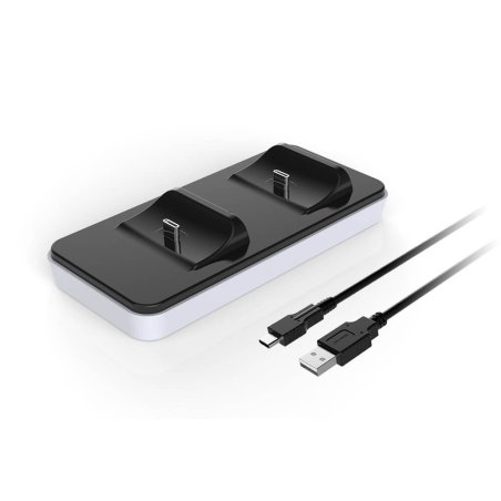 Raptor Gaming - Chargeur double lite blanc pour manettes PS5 DualSense