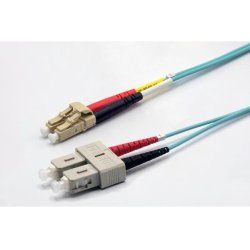 20m SC-UPC/LC-UPC 50/125 OM3 2.0mm LS0H aqua zip cord