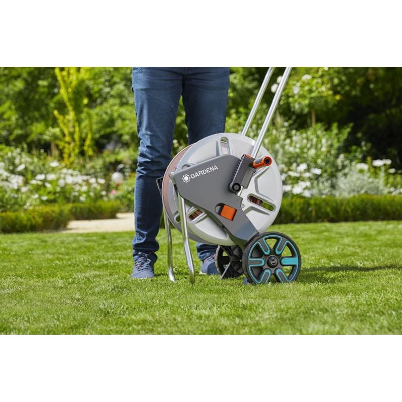 CleverRoll M metal hose reel set, with hose, system parts, nozzle