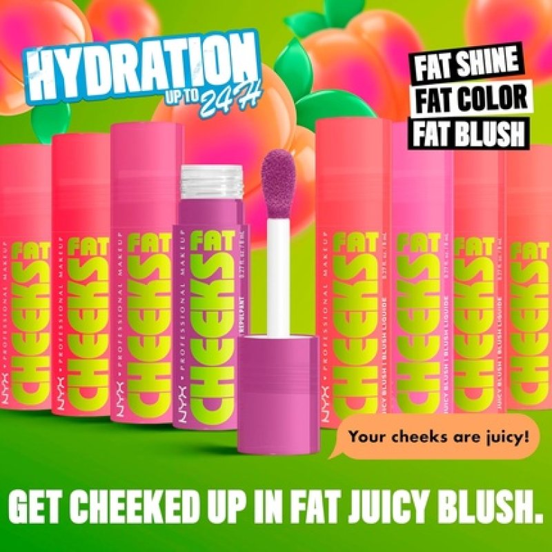 Nyx Professional Makeup Fat Cheeks Juicy Blush Liquid Blush Up to 12h Wear