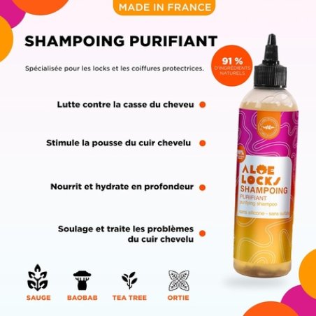 Aloe Locks Purifying Baobab Nettle Shampoo Anti-Breakage & Stimulates Hair