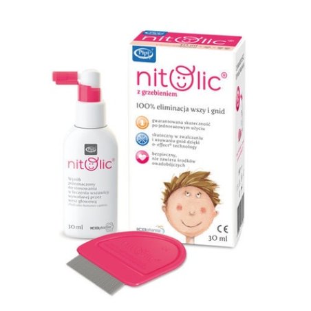 Pipi Nitolic Lice Spray 30ml Comb - Long Term