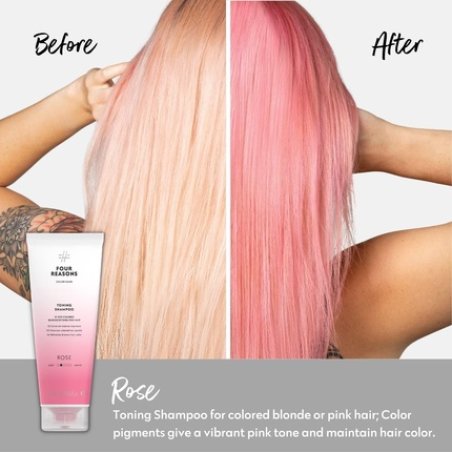 FOUR REASONS Color Mask Shampoo Sulfate Free Toning Pink 8.45 Fl Oz