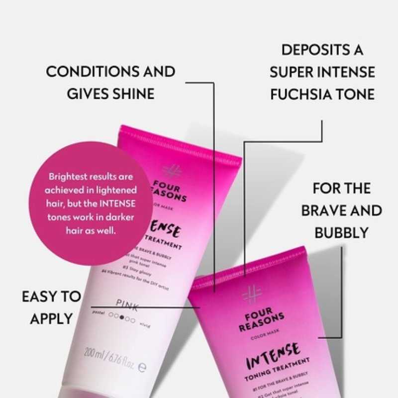 Four Reasons Color Mask INTENSE Fuchsia Intensive Toning Treatment Color Depositing Conditioner 6.76 fl oz