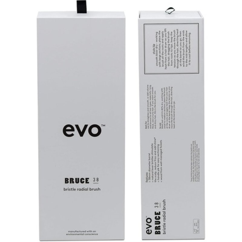Evo Bruce Natural Radial Hair Brush - Bristle Brush for Styling and Polishing