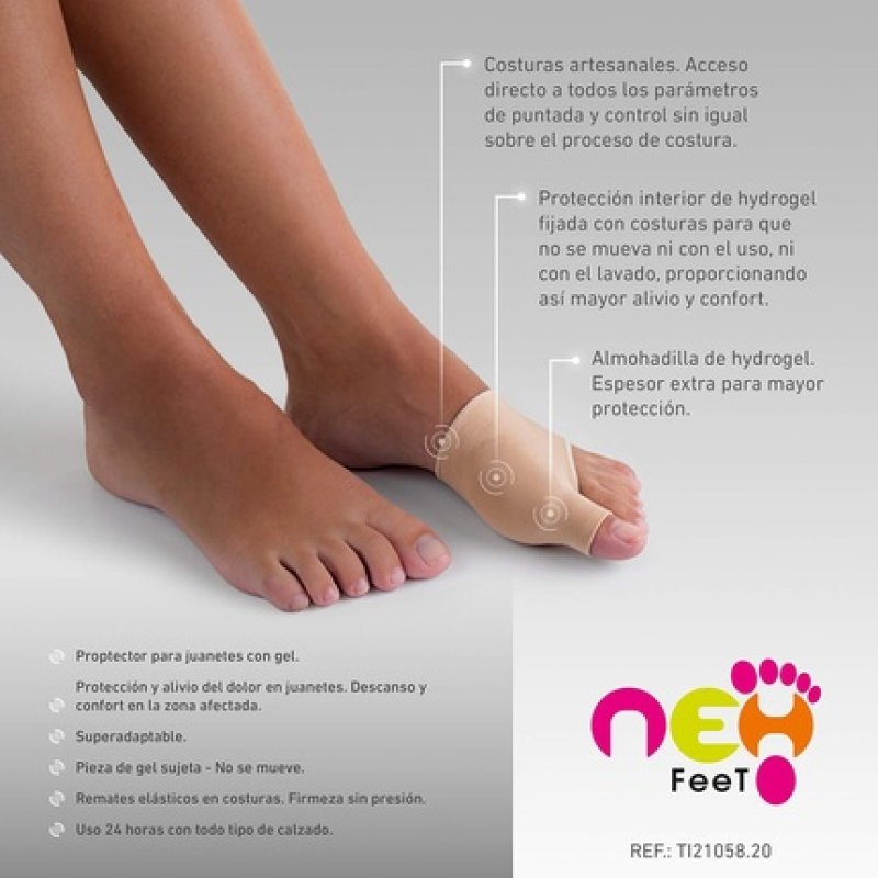 Neh Feet Ti21058.20/L Elastic Bunion Protector with Gel EU 41-46 Nude
