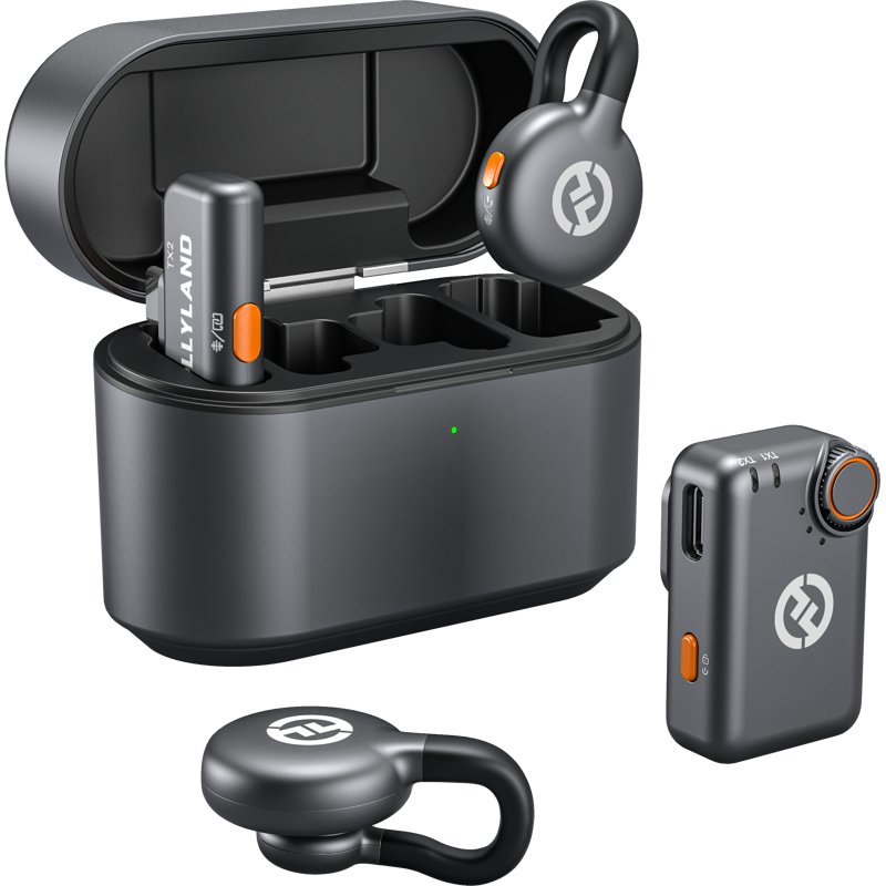 Hollyland - LARK M2S Mini Combo Wireless Lavalier Microphone - Space Gray