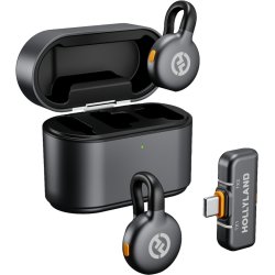 Hollyland - LARK M2S Duo Wireless Lavalier Microphone with USB-C Plug - Space Gray