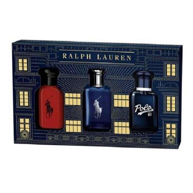 Ralph Lauren World Of Polo Blue Eau De Toilette Spray Set 40ml Each Of Blue Red And 67
