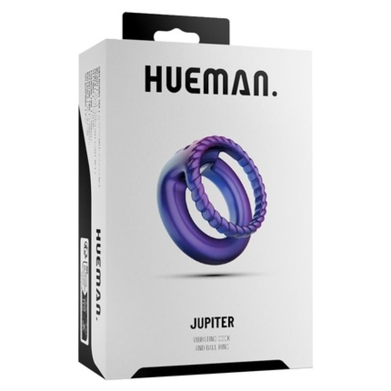 Hueman Jupiter Vibrating Cock And Ball Ring Purple