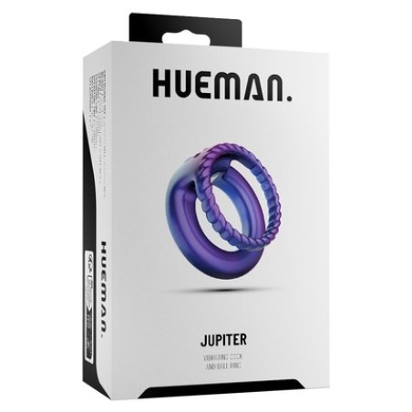 Hueman Jupiter Vibrating Cock And Ball Ring Purple