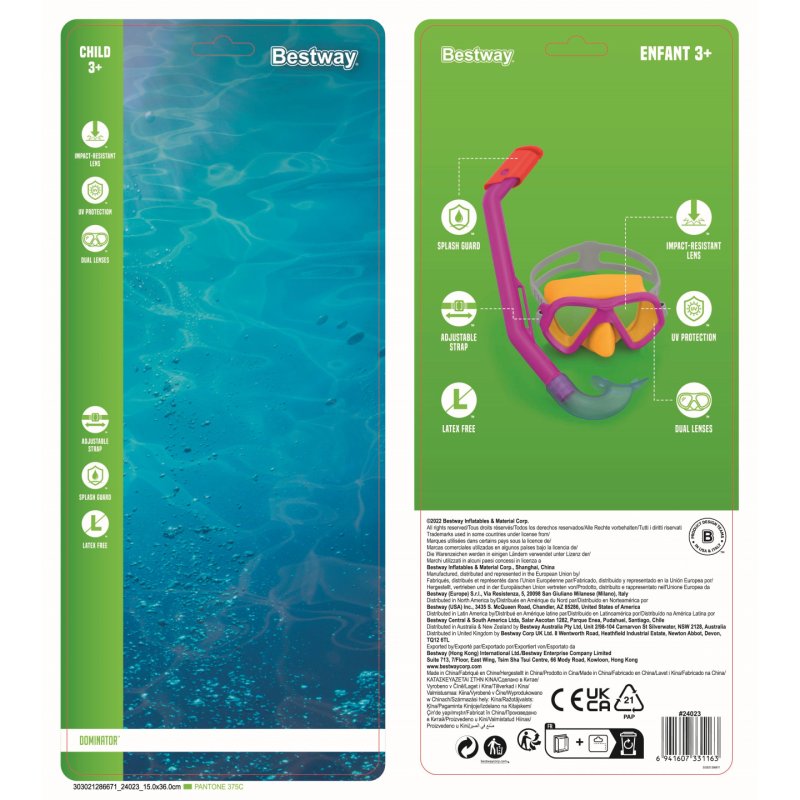 Bestway Masque et tuba Dominator Enfants 3 ans et plus