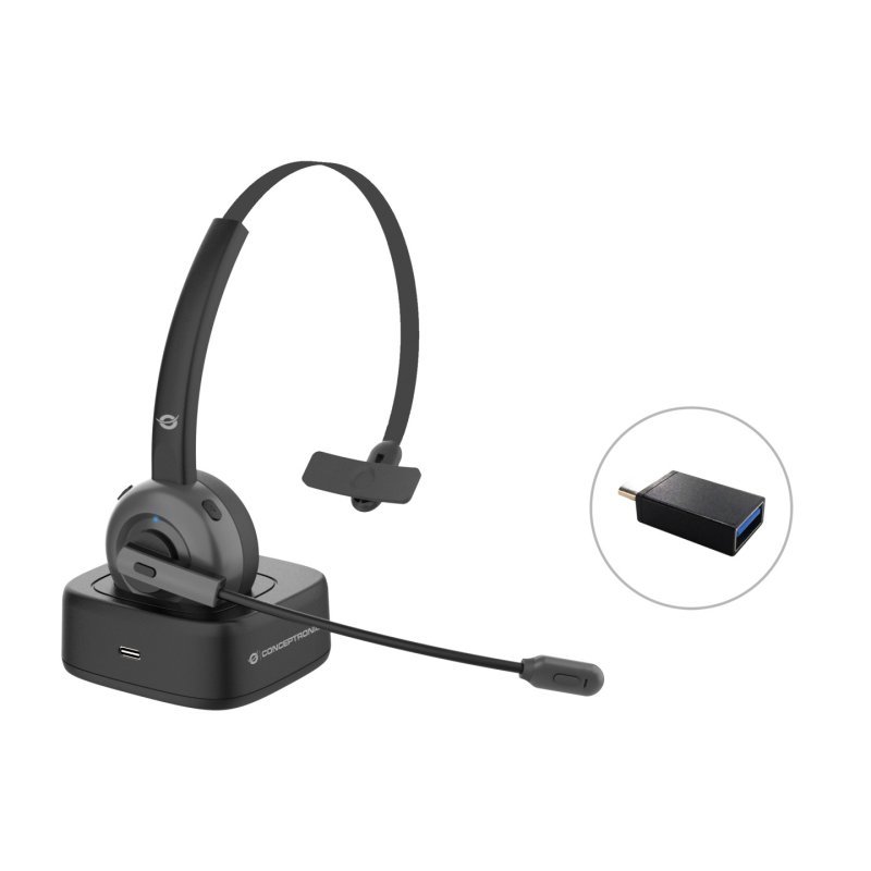 CONCEPTRONIC Headset Wireless BT 5.0 Ladestation black