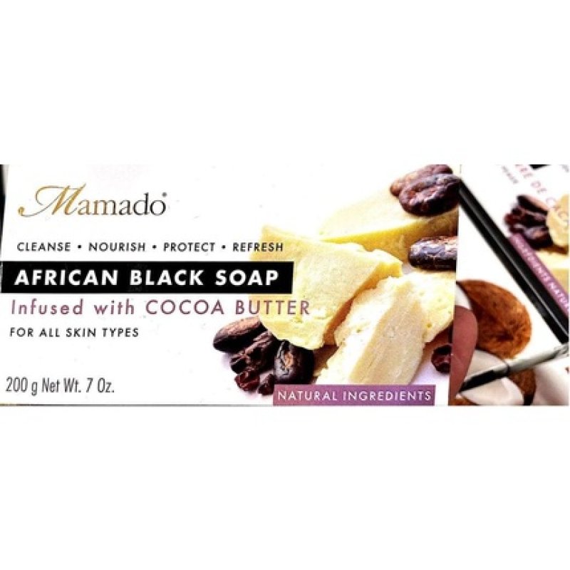 Mamado African Black Soap Infused with Cocoa Butter 200g