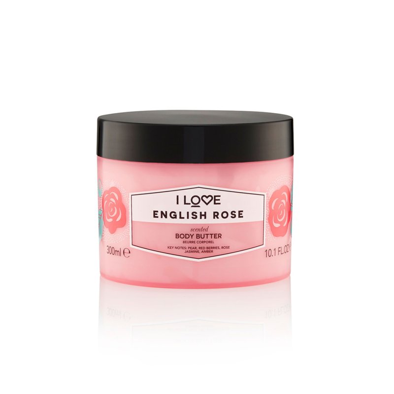 I Love English Rose Scented Body Butter with Shea Butter and Coconut Oil