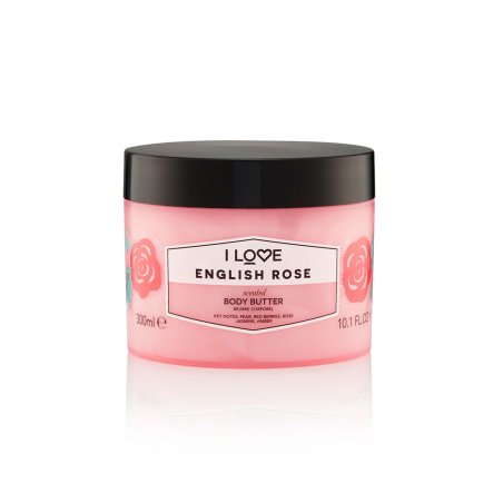 I Love English Rose Scented Body Butter with Shea Butter and Coconut Oil