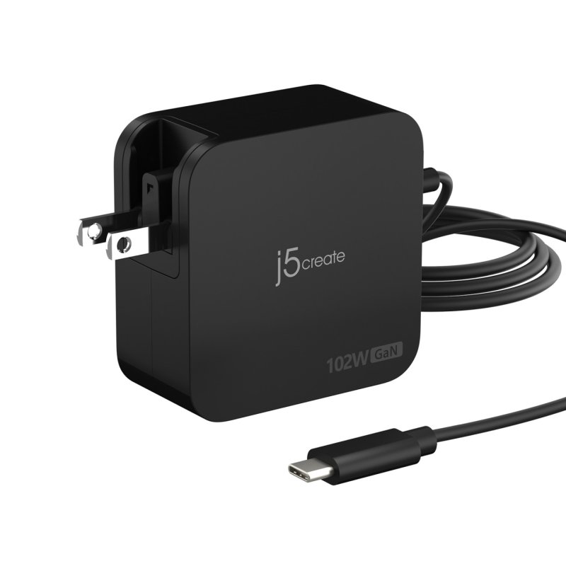 j5create Chargeur 102 W GaN PD USB-C 2 ports avec prises secteur interchangeables