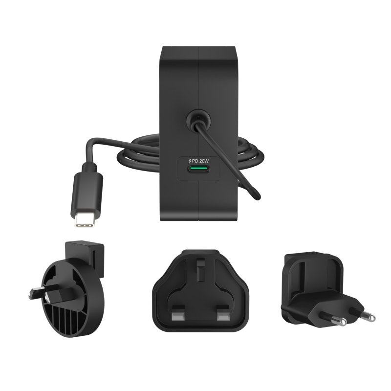 J5 102W Gan Pd Usb-C 2-Port Charger With Changeable Ac Plugs