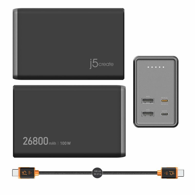 j5create JPB264100-N banque d'alimentation électrique 26800 mAh Noir