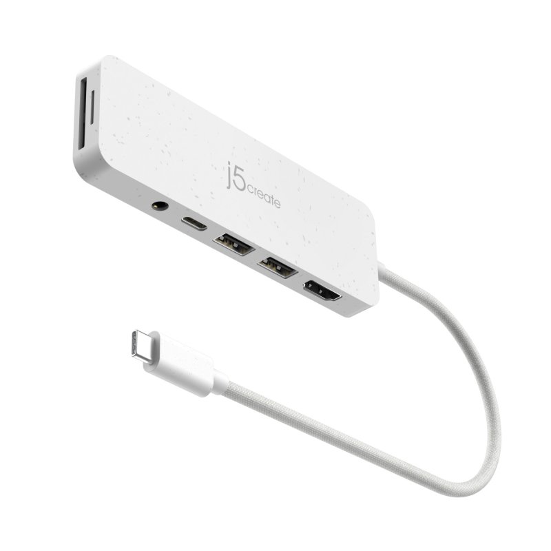 j5create JCD373EW-N Concentrateur multiport USB-C écologique avec Power Delivery