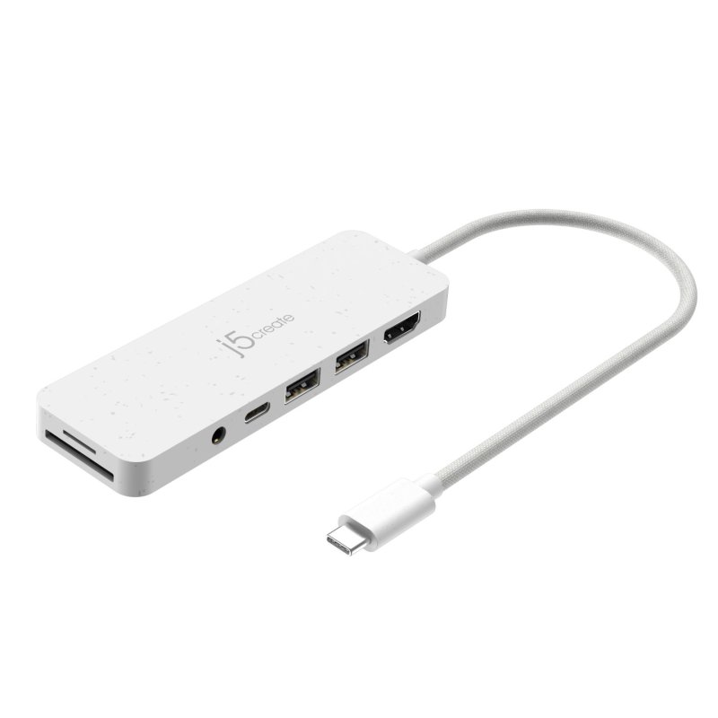 j5create JCD373EW-N Concentrateur multiport USB-C écologique avec Power Delivery