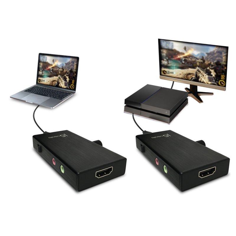 j5create JVA02 Live Capture Adapter HDMI™ to USB-C™ with Power Delivery, Black
