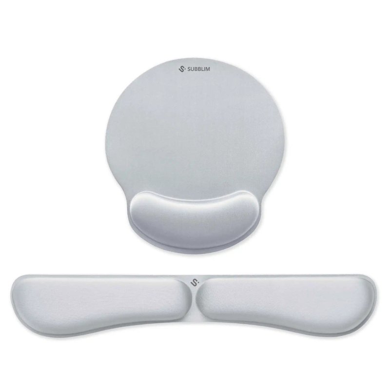 PACK SUBBLIM ERGO MEMORYFLEX -REPOSAMUÃ?ECAS TECLADO Y RATON PLATA