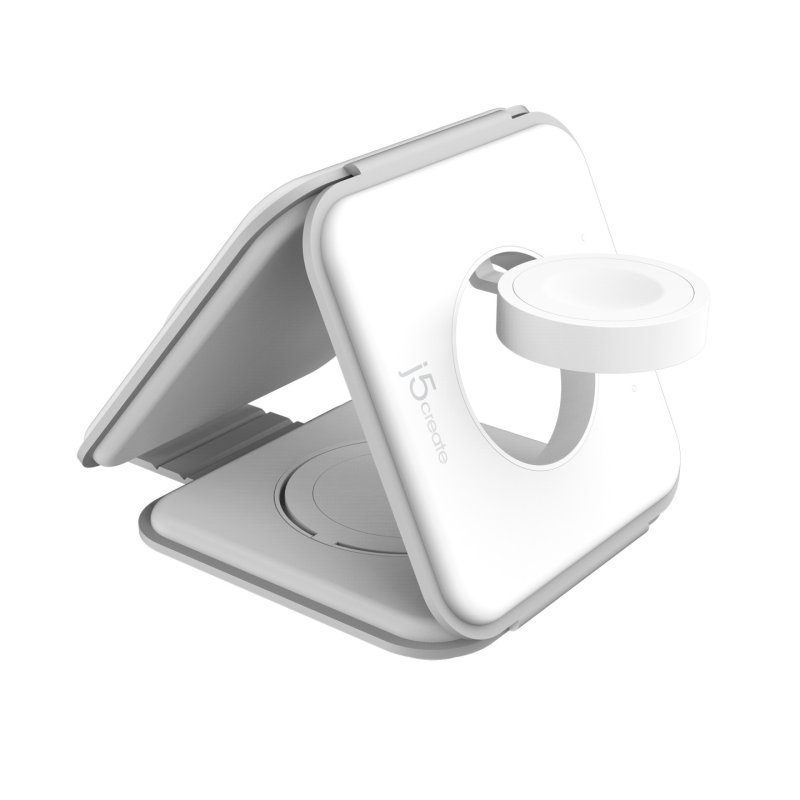 j5create JUPW3415 Écouteurs, Smartphone, Smartwatch Blanc USB Recharge sans fil Charge rapide Intérieure