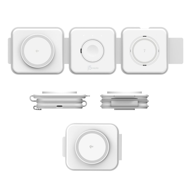 J5 Qi2 3-In-1 Magnetic Travel Wireless Charging Station