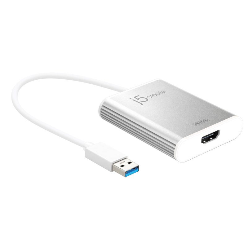 j5create JUA354 USB™ 3.0 to 4K HDM™ Display Adapter, Silver