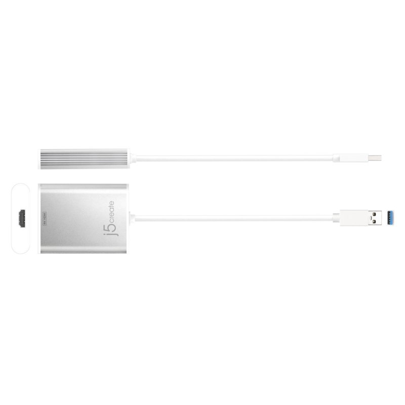j5create JUA354 USB™ 3.0 to 4K HDM™ Display Adapter, Silver