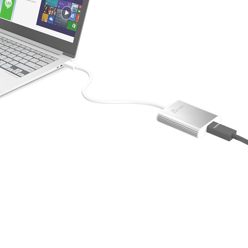 j5create JUA354 USB™ 3.0 to 4K HDM™ Display Adapter, Silver