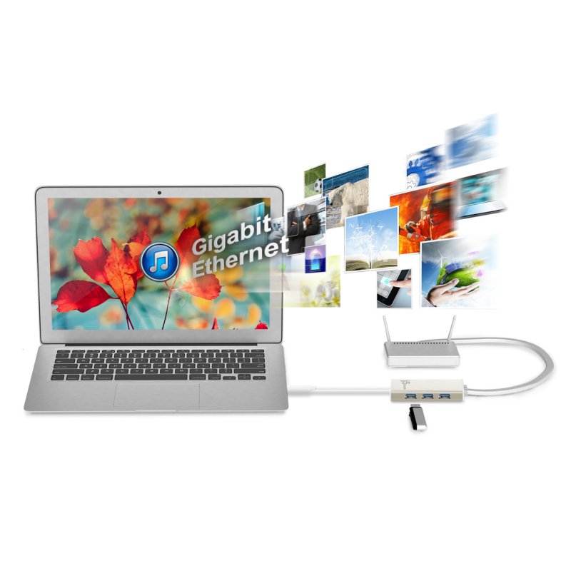 j5create JCH471-N Hub et Multi-Adaptateur USB-C™ vers Gigabit Ethernet