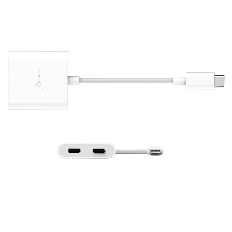 J5 Usb-C To Dual Usb-C With Video Or Power Delivery