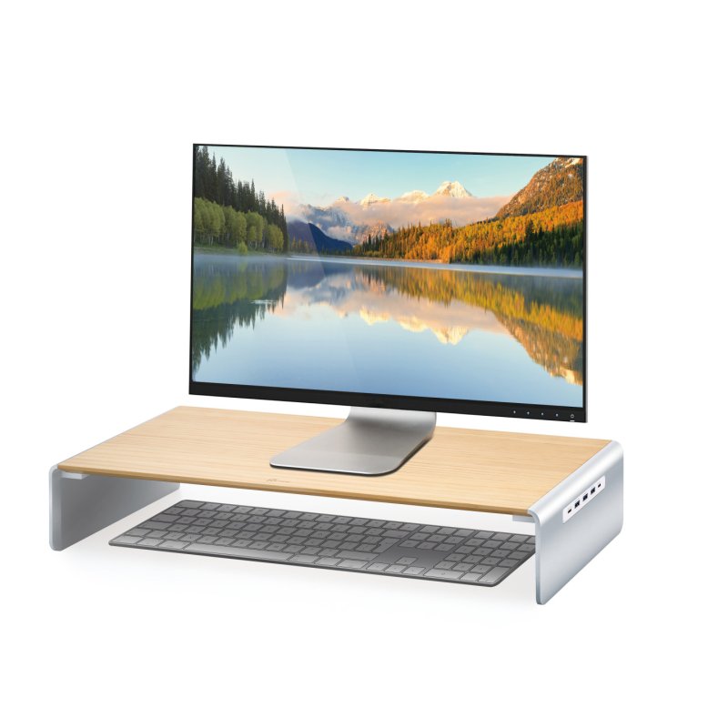 J5 Wood Monitor Stand With Docking Station