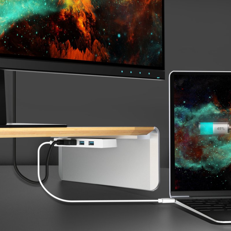 J5 Wood Monitor Stand With Docking Station