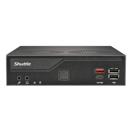 Shuttle Slim PC DH810 , S1851, 1x HDMI (2.1), 1x DP, 1x USB-C (DP), 1x 2.5", 2x M.2, 2x LAN (Intel 1G 2.5G), 2x COM,