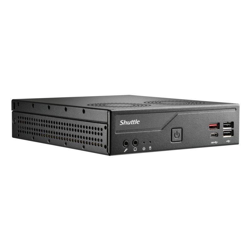 Shuttle Slim PC DH810 , S1851, 1x HDMI (2.1), 1x DP, 1x USB-C (DP), 1x 2.5", 2x M.2, 2x LAN (Intel 1G 2.5G), 2x COM,