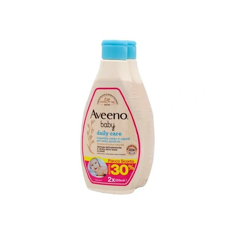 Johnson & Johnson Aveeno Baby Daily Care Body And Hair Wash 2x250 Milliliters