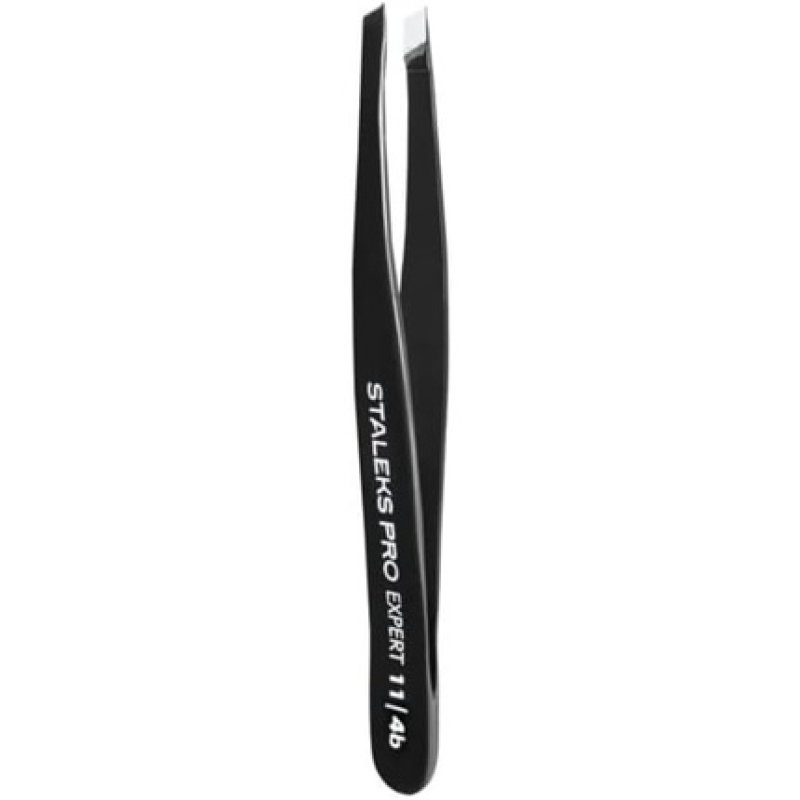 STALEKS Expert Black Slanted Eyebrow Tweezer Professional Quality Elegant Finish