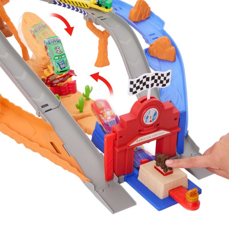 Disney Pixar Cars Disney and Pixar Cars Radiator Springs Race & Rescue Rescue Road Raceway Playset with 4 Toy Cars
