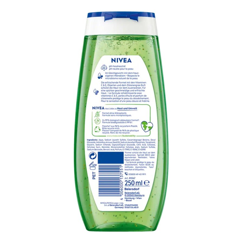 Nivea Shower 250ml Lemongrass & Oil