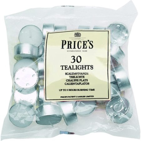 Price's Tealight Candles Bag 30 Pack - White