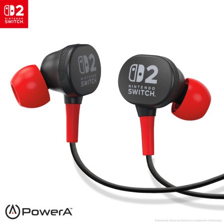 PowerA Wired Earbuds for Nintendo Switch 2- Black
